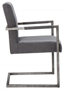 Industriální designové retro křeslo inspirativní šedé 90cm, tmavě šedý rám