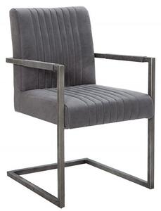 Industriální designové retro křeslo inspirativní šedé 90cm, tmavě šedý rám