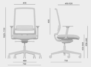 Kancelářská židle LYRA Air s područkami – synchronní mechanika, síť, černá