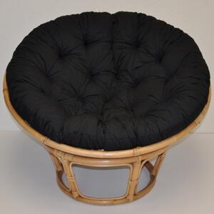 Relaxační papasan ARTEMIS — ⌀110 cm, ratan, látka, medová / více barev černý kepr