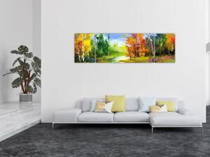 Obraz - Malba krajiny (170x50 cm)