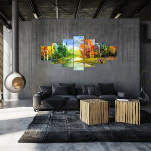 Obraz - Malba krajiny (210x100 cm)