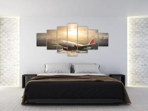 Obraz - Letadlo v oblacích (210x100 cm)