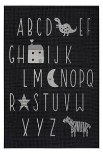 Černý dětský koberec Ragami Letters, 160 x 230 cm