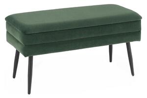 Prošívaná lavice s úložným prostorem VELVA 37x78 cm zelená/černá