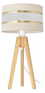 Stolní lampa HELEN 1xE27/15W/230V krémová/zlatá/borovice