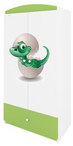 Kocot kids Dětská skříň Babydreams 90 cm dinosaurus zelená