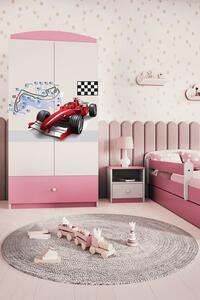 Kocot kids Dětská skříň Babydreams 90 cm závodní auto růžová