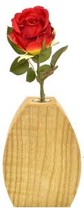 AMADEA Dřevěná váza oblá, masivní dřevo, výška 12 cm