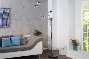 Designová moderní stojací lampa Five Lights chromová