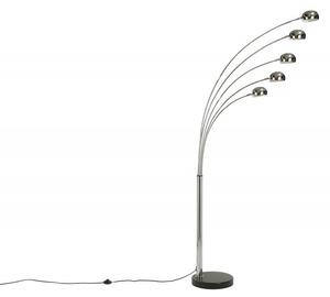 Designová moderní stojací lampa Five Lights chromová