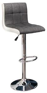 Designová barová židle Modena 90-115cm šedě-bílá
