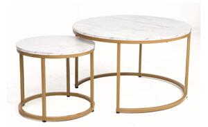 Moderní konferenční stolek Dion set bílá/zlatá