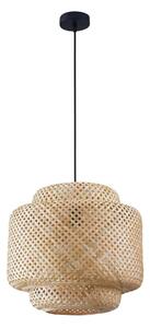 Lustr na lanku BERTA 1xE27/20W/230V pr. 40 cm bambus