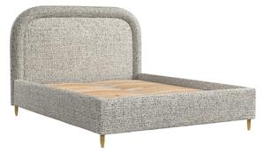 Maison de Rêve Krémová bouclé dvoulůžková postel MIJA 140 x 200 cm s úložným prostorem