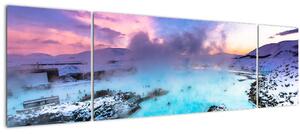 Obraz - Modrá laguna na Islandu (170x50 cm)