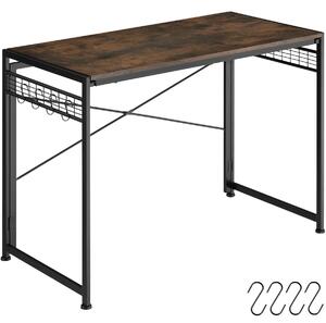 Tectake Psací stůl Paterson 102x51x77cm - Industriální dřevo tmavé, rustikální