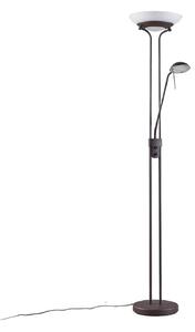 Stojací Lampa Lindby, Yveta, stmívatelné, Hnědá / Rezavá, Obývací pokoj, Kov, Venkovský / rustikální