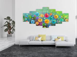 Obraz - Abstraktní květiny (210x100 cm)