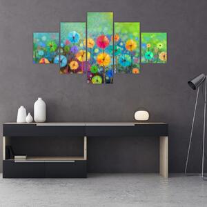 Obraz - Abstraktní květiny (125x70 cm)