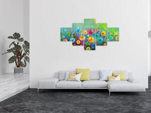 Obraz - Abstraktní květiny (125x70 cm)
