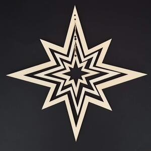 AMADEA Dřevěná ozdoba 3D hvězda 22 cm