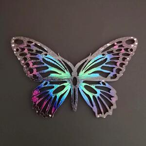 AMADEA Dřevěná dekorace motýl barevný 9 cm