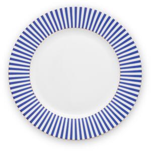 Pip Studio Royal stripes talíř ∅26,5cm, bílo-modrý