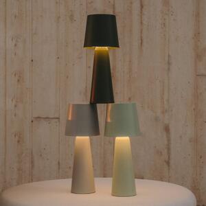 Mátově zelená kovová zahradní stolní LED lampa Kave Home Arenys M