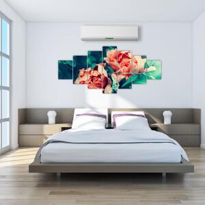 Obraz jarních květin (210x100 cm)