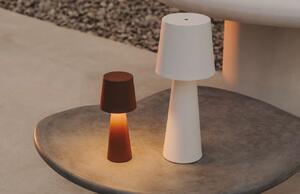 Bílá kovová zahradní stolní LED lampa Kave Home Arenys S