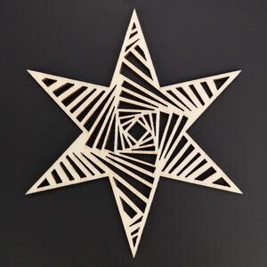 AMADEA Dřevěná dekorace hvězda proplétaná 9 cm
