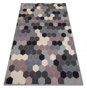 Koberec HEOS 78537 šedý / růžový / krém HEXAGON