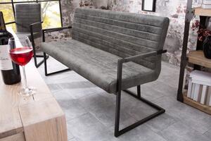 Designová prošívaná lavice Imperial 160cm šedá