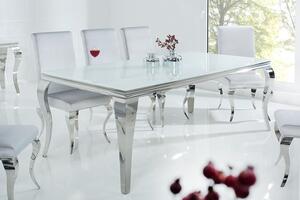Luxusní jídelní stůl Modern Barock 200cm stříbrná / bílá