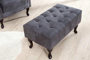 Luxusní taburetka Chesterfield Antik Look šedá