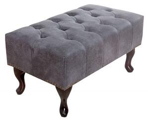 Luxusní taburetka Chesterfield Antik Look šedá
