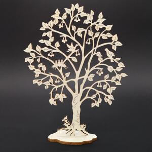 AMADEA Dřevěný 3D strom s třešněmi, výška 17 cm