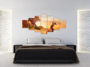 Obraz - Žirafy v Africe (210x100 cm)