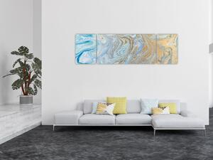 Obraz - Modrý mramor (170x50 cm)