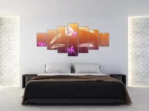 Obraz - Růžový motýl (210x100 cm)