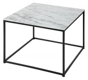 Art-deco stylový konferenční stolek Elements Blanc z leštěného mramoru 50cm