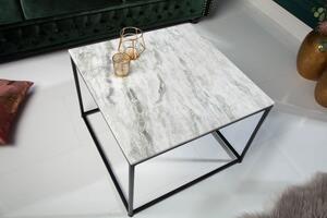 Art-deco stylový konferenční stolek Elements Blanc z leštěného mramoru 50cm