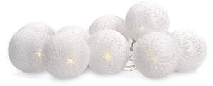 LED řetěz vánoční koule bavlněné, 10LED, 1m, 2x AA, IP20 Solight 1V201