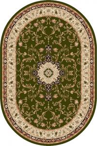 KARAT Oválný zelený kusový koberec Lotos 523-310o - 150 x 230