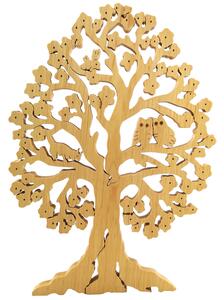 AMADEA Dřevěný strom se sovami, masivní dřevo, výška 26 cm