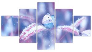 Obraz - Motýli v zimě (125x70 cm)