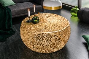 Kulatý kovový konferenční stolek Hoja zlatý 80cm