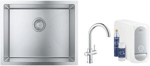 Sada kuchyňská baterie s filtrem Grohe Blue 31455001, ocelový dřez Grohe K700 31726SD0