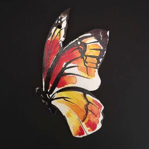 AMADEA Dřevěná dekorace motýl červený 9 cm